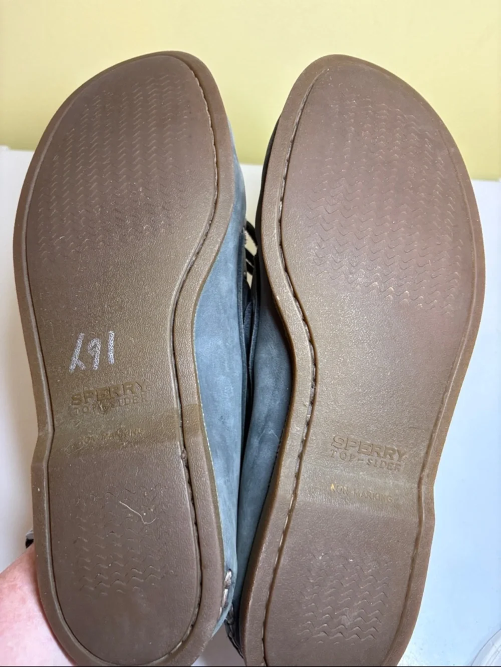 Sperry Topside Gray Leather Non-Marking Boat Shoe Size 12